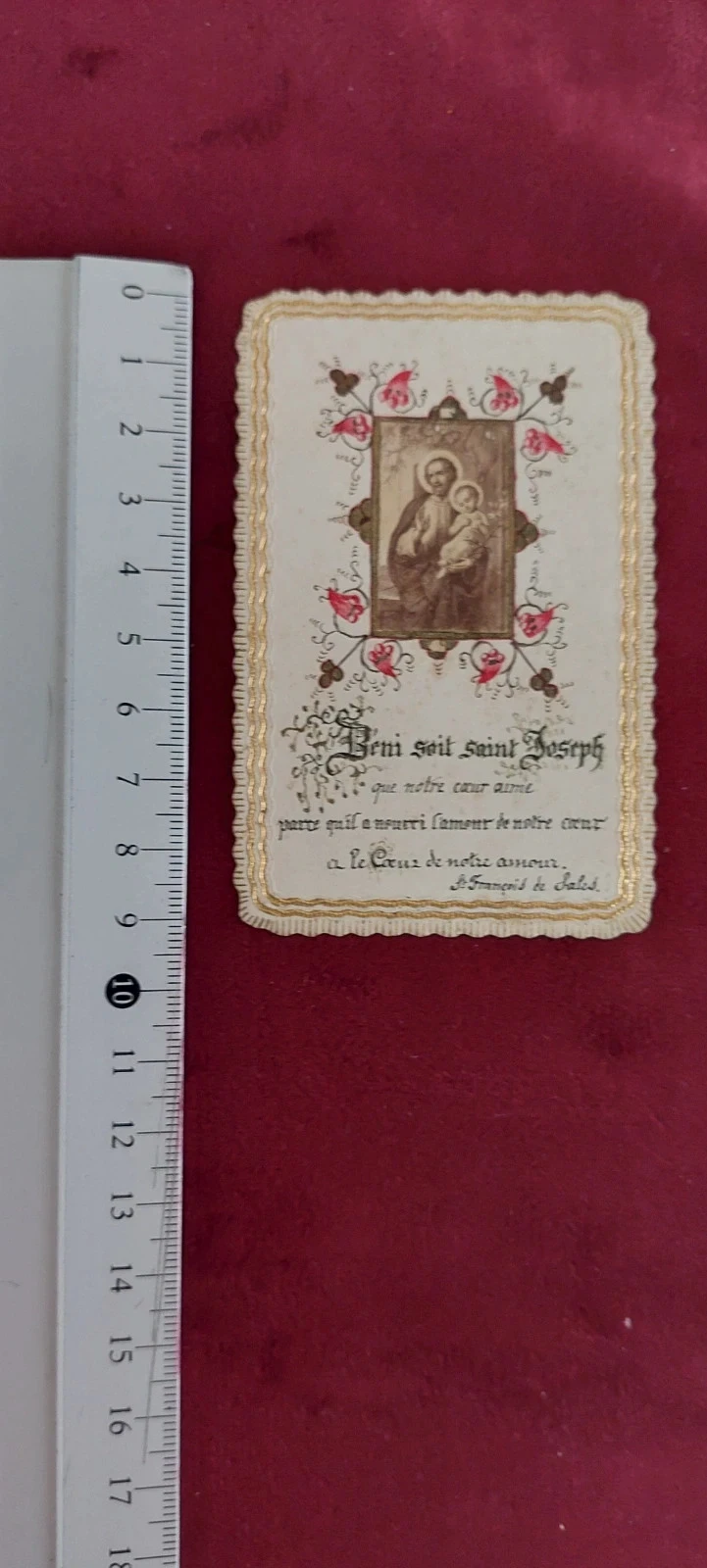 Image pieuse ancienne / Canivet - Saint Joseph - XIXe siècle - Souvenir de Terre Sainte – photo 3